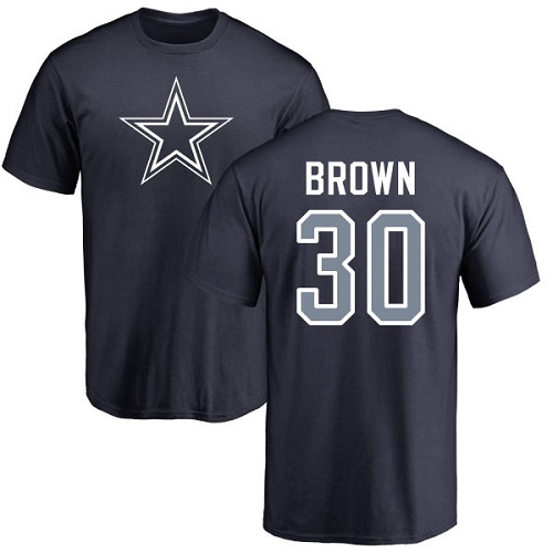 Men Dallas Cowboys Navy Blue Anthony Brown Name and Number Logo #30 Nike NFL T Shirt